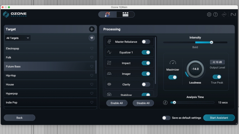 Ozone 12のCustom Master Assistant