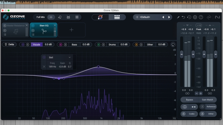 Ozone 12のStem EQ