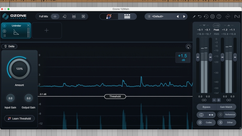 Ozone 12のUnlimiter