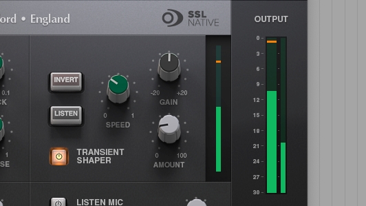 SSL Native DrumstripのTRANSIENT SHAPER