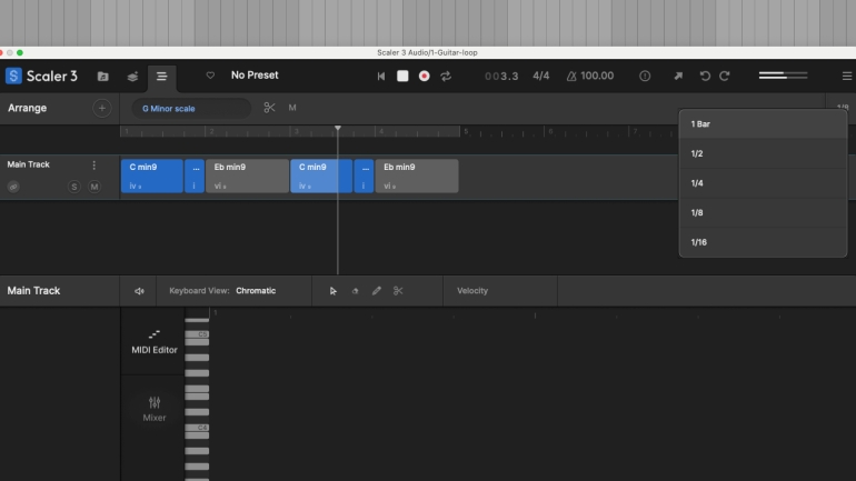 Scaler 3でコードチェンジのタイミングを変更