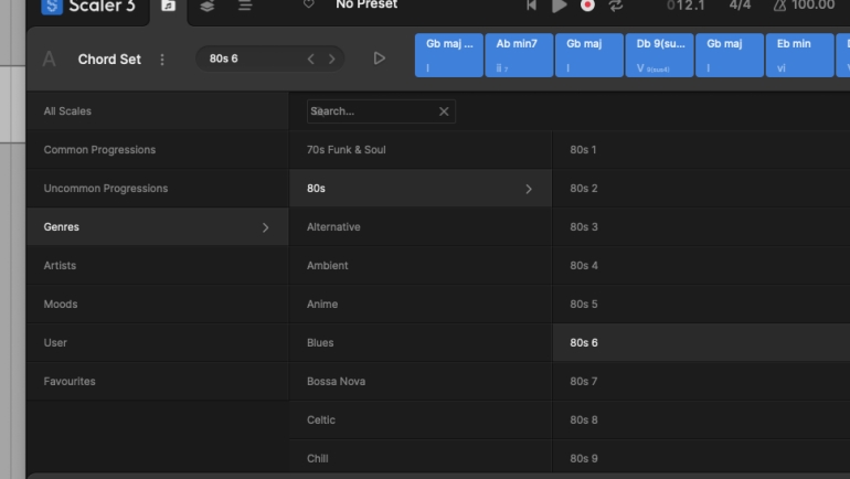 Scaler 3でジャンル選択