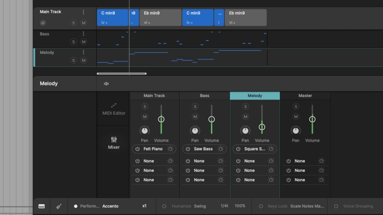 Scaler 3でメロディやベースラインも作成