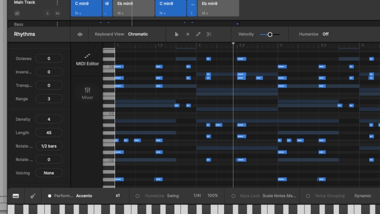 Scaler 3でMIDIのエディット