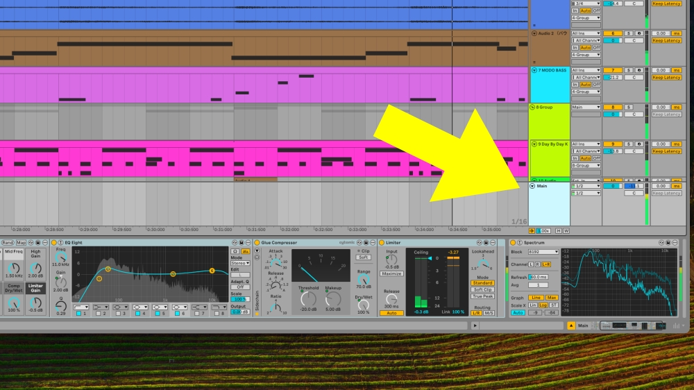 Ableton Liveのメイントラック