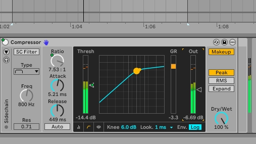 Ableton LiveのCompressor