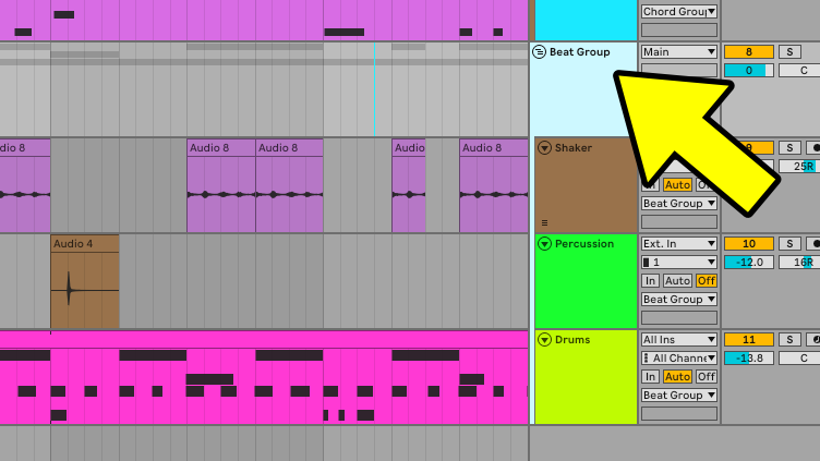 Ableton Liveでトラックをグループ化
