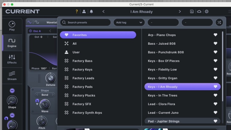 Minimal Audio Currentのお気に入りプリセット