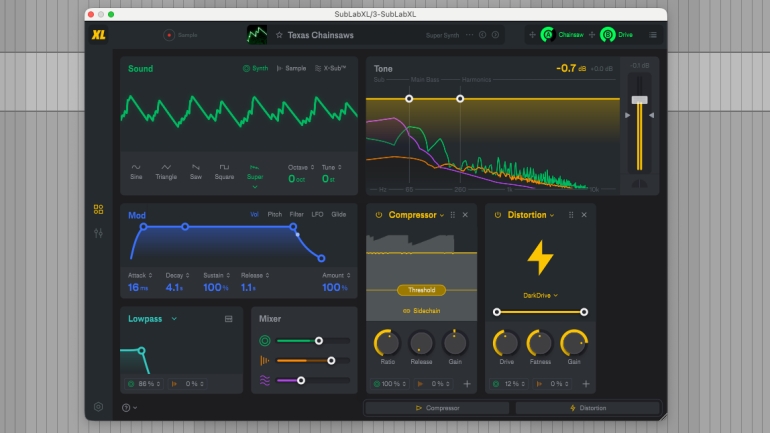SubLab XLのGUI